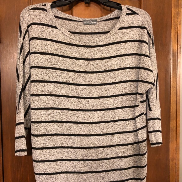 Market & Spruce Tops - Dolman Sleeve Gray & Black Stripe Stitch Fix Top